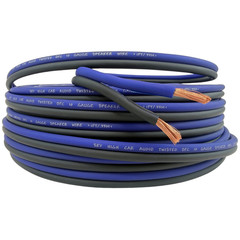 25 ft TRUE 10 Ga OFC AWG BLUE/BK Sky High Car Audio Speaker Wire Home Audio