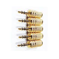 5-Pack 3.5mm Stereo TRS Male Plug to 3.5mm Mono TS Female Jack Audio Adapter
