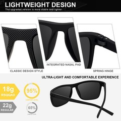 RSQQAV Polarized Sunglasses 5pack, 5pack(black+brown+ice Blue+red+dark Green)