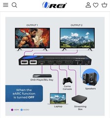 OREI 8K eARC HDMI Matrix Switch 4 X 2,Switcher with Audio Extractor UltraHD.