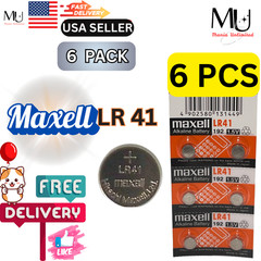 6 PCS LR41 Maxell Fresh Stock AG3 392A 192 SR41 LR736 392 Alkaline Battery 2030+