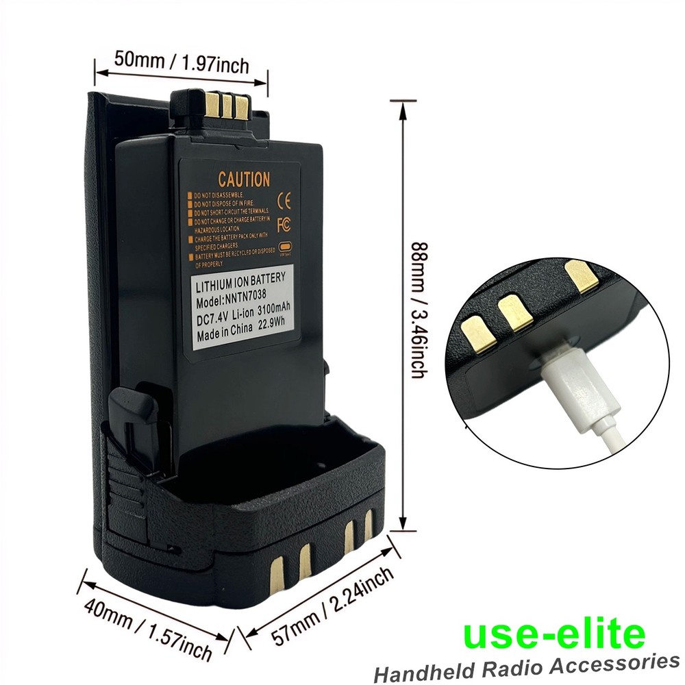 NNTN7038 USB-C Li-ion Battery 3100mAh For APX6000 APX7000 APX8000 Radio
