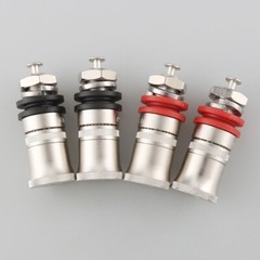 4 Pcs Rhodium Plated Speaker Amplifier Binding Post Terminal Banana Plug Socket