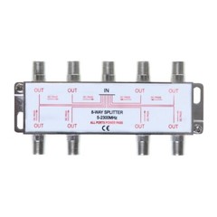 8-Way Coaxial Cable Splitter 5-2300MHz RG6 RG59 Coax Antenna HDTV Satellite VCR