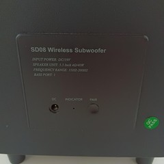 SD08 Wireless Subwoofer Black 5.5in 40W 4 Ohm Home Theater Speaker Audio System