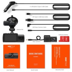 Vantrue N4 3 Channel 4K Dash Cam, 24 Hours Parking Mode, Support 512GB Max, USA