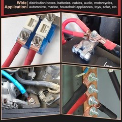 140/240X Battery Cable Lug Tinnrd Copper Ring Crimp Terminals Wire Connector Kit