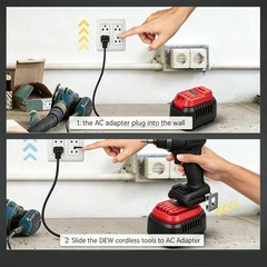 500W AC to DC Converter 110V to 20V Wired Plug for Craftsman 20V Cordless Tools