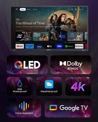 SYLVOX 43in QLED Outdoor TV Smart Google TV Waterproof 1000nits For Partial Sun