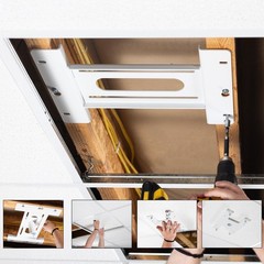 VIVO White Electric Motorized Flip Down Drop Ceiling TV Mount, 32″ to 70″ Screen