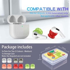 [5 Pairs] Ear Tips Cover for Airpods 4 Earbuds (2024), Soft Silicone Earbuds Cov