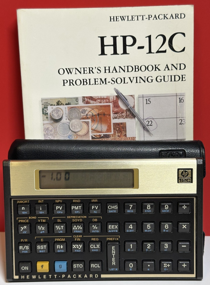 Hewlett Packard HP 12C BUSINESS Calculator 2939B65346 BRAZIL w/Case, Manual