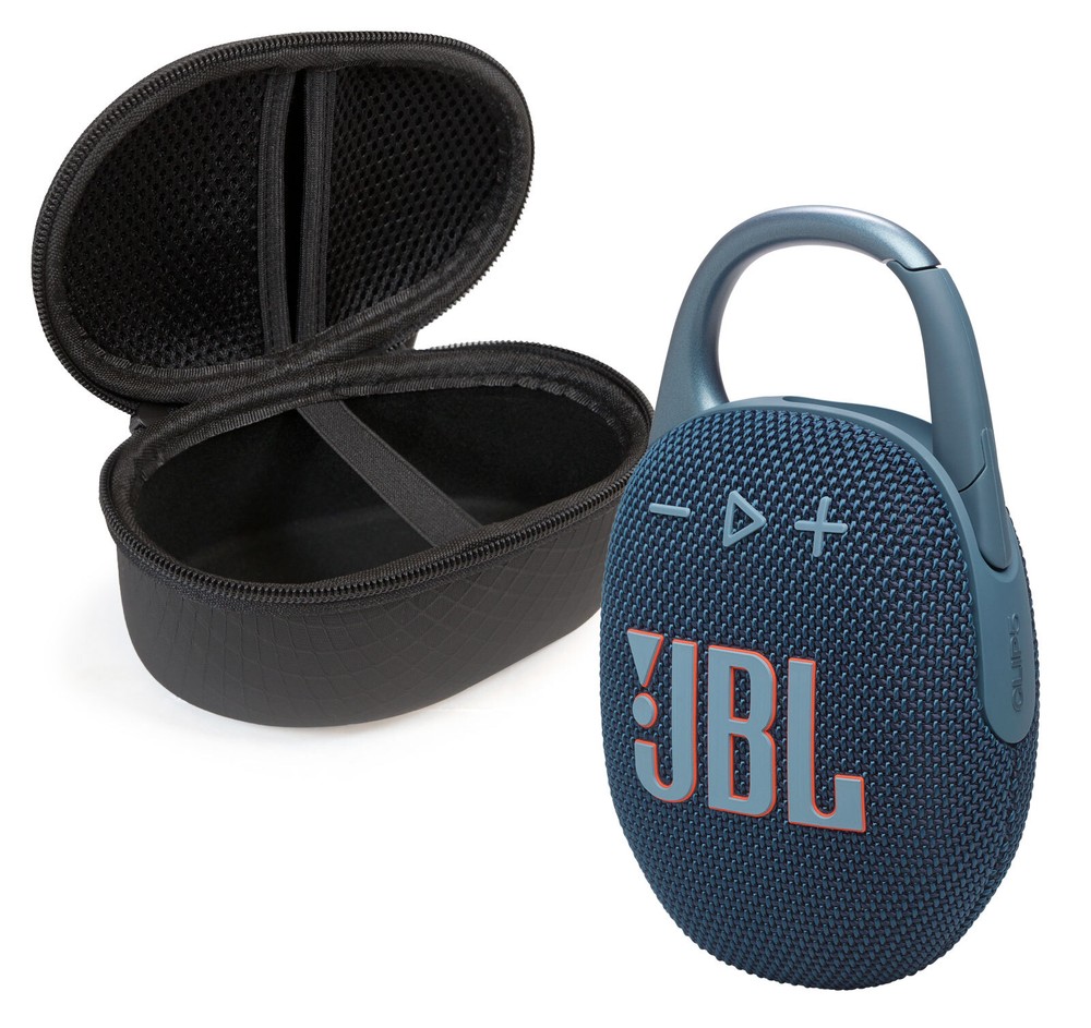 JBL Clip 5 Bluetooth Speaker and divvi! Protective Case Bundle – Blue