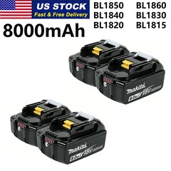 4 Pack 8.0Ah 18V For Makita LXT Lithium-Ion BL1830B BL1830 BL1860B Tool Battery