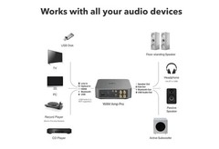 WiiM Amp Pro Class D 2-Ch Desktop Amplifier AUX HDMI Wi-Fi Streamer Gray