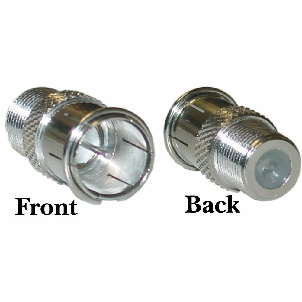 Set of 2 Quick Fit F Connector Male Plug To Female Adapter – Push On RF Coaxial