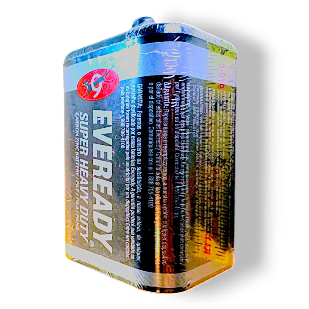 Eveready No. 1209 Super Heavy Duty 6V Lantern Battery Carbon Zinc Coil New HTF