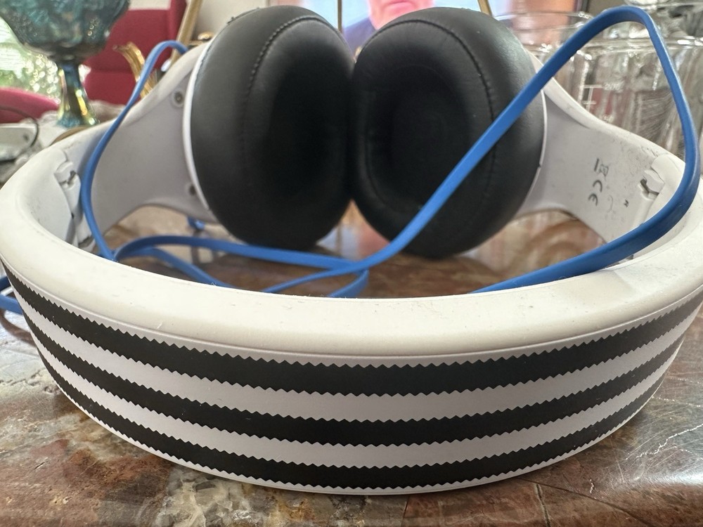 Adidas Over-Ear Wired Headphones (White/Black – Blue Cable)
