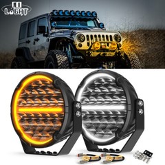 2X Round 7” Led Work DRL Light Offroad ATV 4WD SUV Driving Bumper Fog Spot Pods