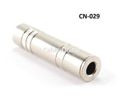 Silver 1/4″ Mono Female Solder Type Inline Jack Connector, CablesOnline CN-029