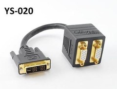 8″ DVI-I Male to Dual VGA Female Y-Splitter Adapter Cable, CablesOnline YS-020