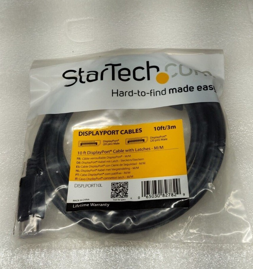 DisplayPort 1.2 Cables 10ft 4K x 2K Ultra HD VESA Certified