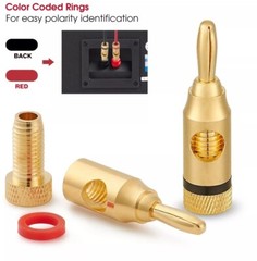 WGGE WG-3334 24k Gold Plated Banana Plugs (Open Screw Type) (12 Pairs)