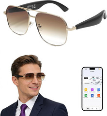AI Smart Glasses for Men&Women Bluetooth Sunglasses Open-Ear Speaker Translation