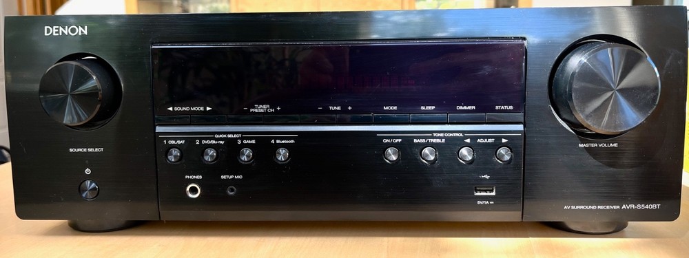 Denon AVR-S540BT 4K HDMI 5.2 A/V Receiver bundled w/ Remote | Bluetooth