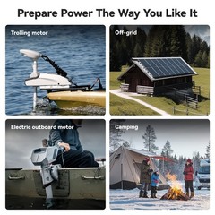 Used Power Queen 24V 50Ah Bluetooth LiFePO4 Lithium Battery for Trolling Motor
