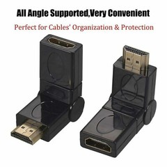 HDMI Male to Female Right Angle Connector Adapter 90 180 270 360 degrees