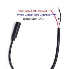 5PCS 0.25M/0.8FT 2.5mm Female Plug Bare Wire Cable TRS 3 Pole Stereo Extension