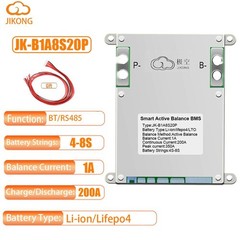 JK Smart BMS 4S-8S 200A Li-ion LiFePo4 LTO Battery w/1A Active Balance BT/RS485