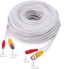 CCTV Cable Security Camera Siamese Wire BNC DC Power Video White Black Lot