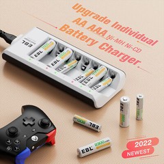 EBL AA AAA Rechargeable Batteries Ni-MH 1100mAh 2800mAh / Battery Charger Lot