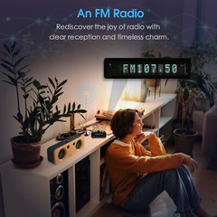 HIFI Vacuum Tube Preamp with Magic 6E2 Stereo Headphone Amp FM Radio Home Clock