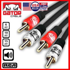 2-RCA to 2-RCA Cable Male Stereo Audio Patch Coaxial Cord L/R Gold Plated Plug