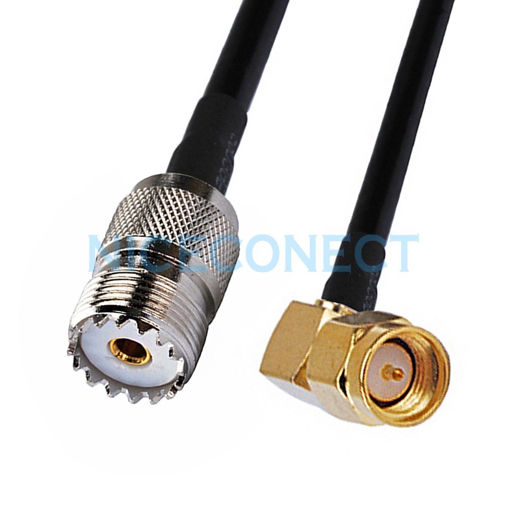 50cm SMA Male Right Angle to UHF SO239 Female RG58 Cable for Amateur Ham Radio