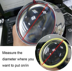 1-Pair Yellow 70MM 60SMD COB LED Angel Eyes Bulb Halo Ring Lamp Light With Housi