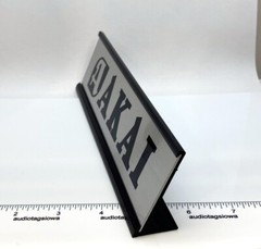AKAI Stereo Desk Sign – Custom Silver Aluminum