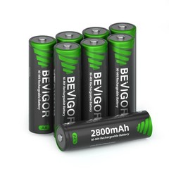 8 Pack AA Rechargeable Batteries 1500 Cycle, 2800 mAh High Capacity 1.2V NiMH…