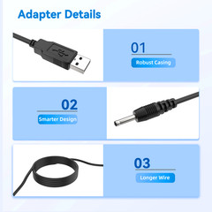 Digital Alarm Clock Power Cord Cable for JALL Digital Alarm Clock Power Cord