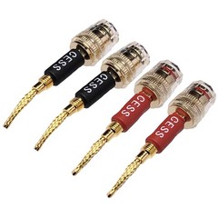 CESS-220 Pin Banana Plug to 4Mm Female Banana Jack Speaker Wire 4 Pack