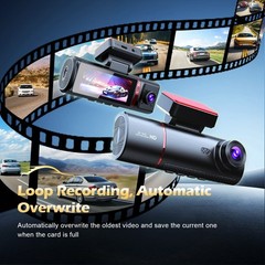 4K Dash Cam Front Rear Inside 3 Lens WIFI Car 32GB Camera Night Vision with GPS