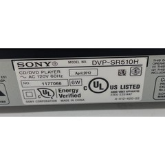 Sony DVP-SR510H DVD Player 1080p Upscaling HDMI CD Player with Remote and Box