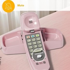 Pink Corded Trimline Princess Phone Easy Wall Mount Speed Dial Last Number Re…