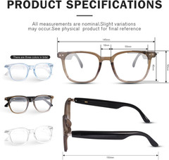 AI Smart Glasses for Men & Women, Ai-Powered by Translation, Noise Reduction, Op