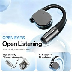 APE-BSW Open-Ear Wireless Earbuds with an earhook One Size Fits All, Black