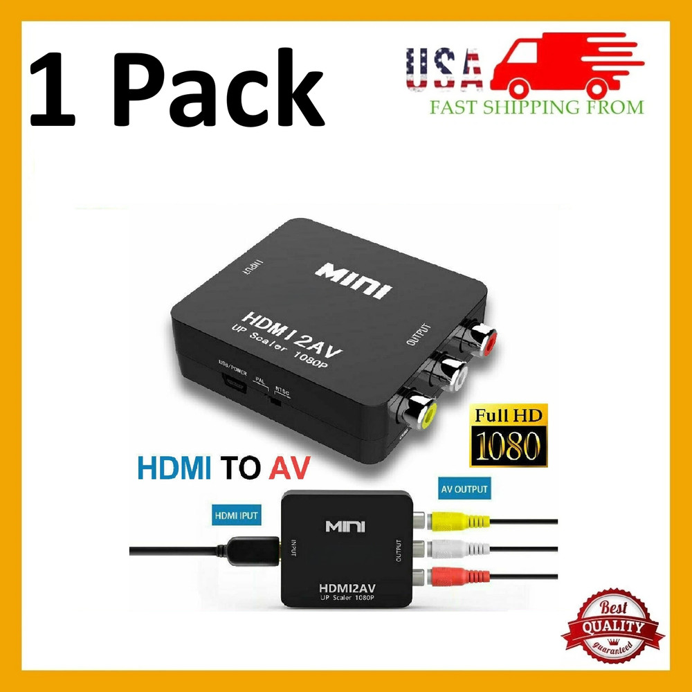 LOT HDMI To RCA AV Adapter Converter Cable CVBS 3RCA 1080P Composite Video Audio