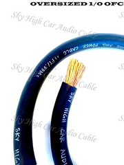 40 ft OFC 1/0 Gauge Oversized 20′ RED & 20′ BLACK Power Ground Wire Sky High Car